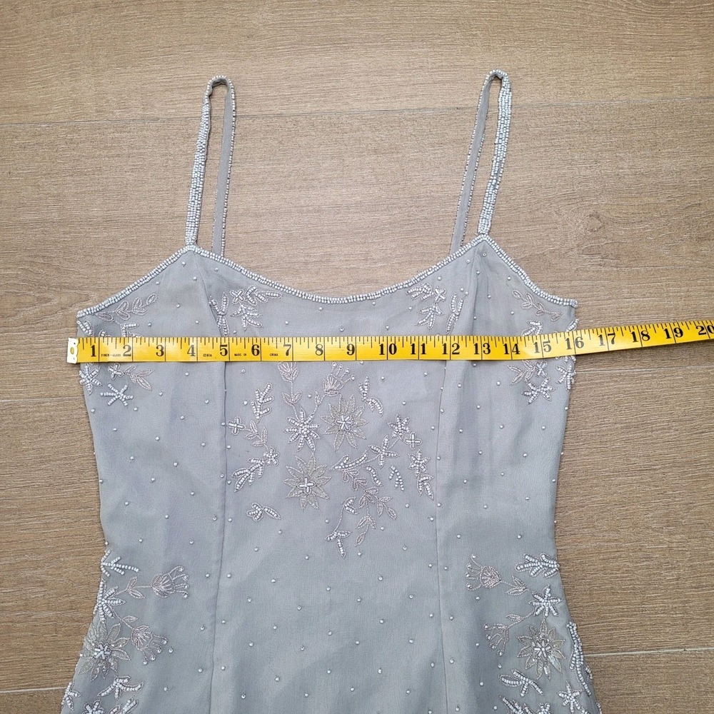 Elegant Beaded Ivory Slip Dress - Picture 5 of 15